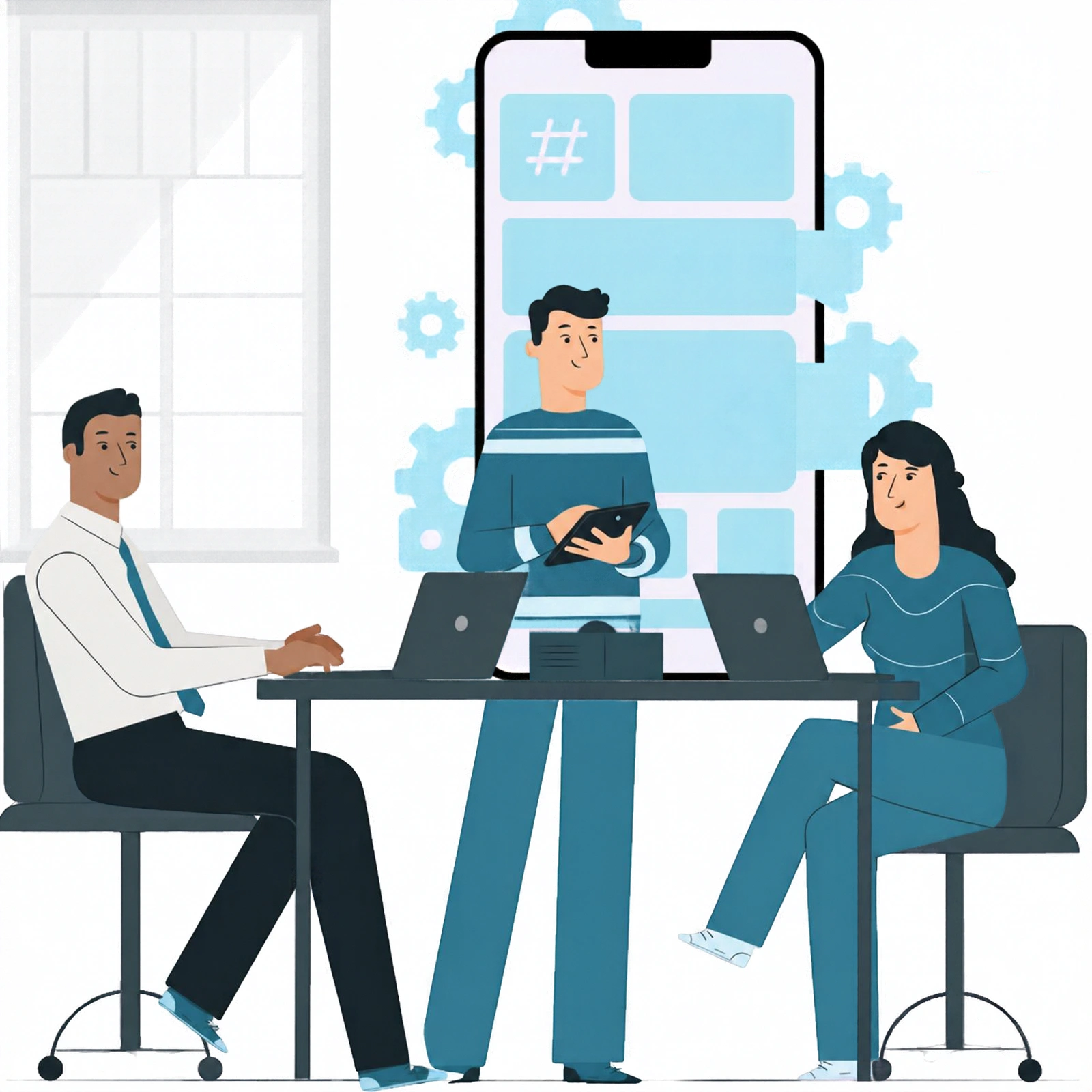 Custom Mobile App Development Services iOS Android Illustration